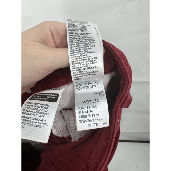 Levi’s 725 High Rise Bootcut Corduroy Jean Women 27 Red Western Bohemian Preppy - Picture 5 of 9